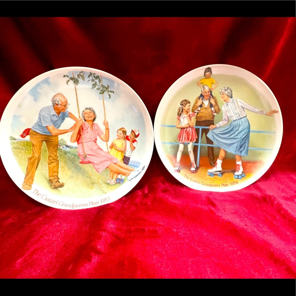🛑 Knowles 1983 and 1984 Csatari Grandparent Plates